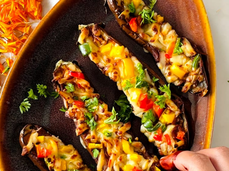 Baked Brinjal Pizza