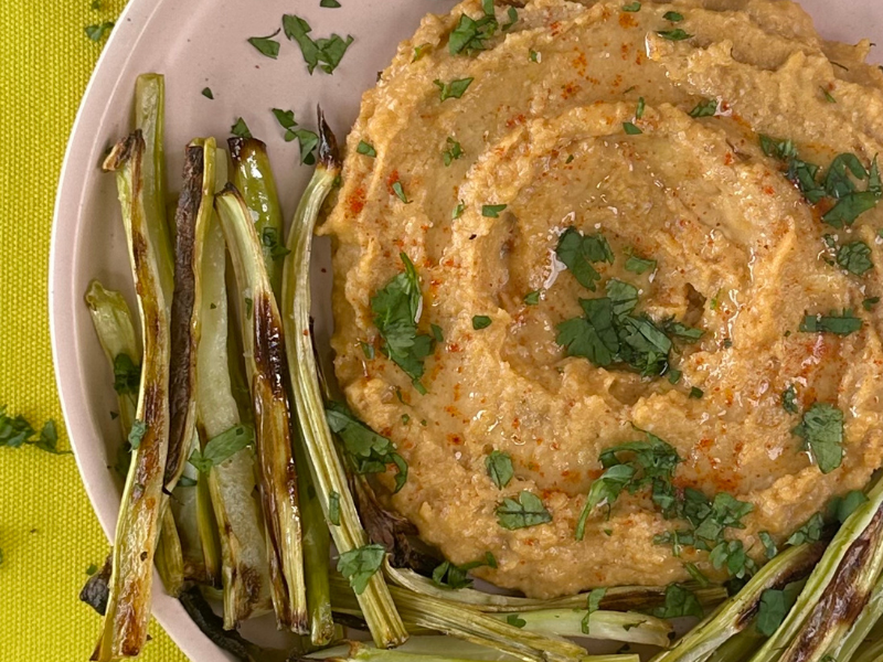 Broccoli Fries with Hummus