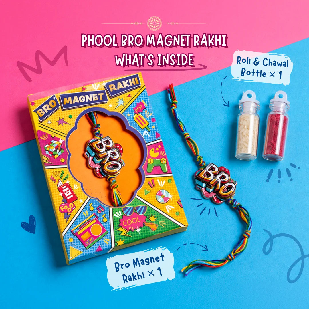 Troovy Rakhi Crunch Combo X Phool Bro Magnet Rakhi