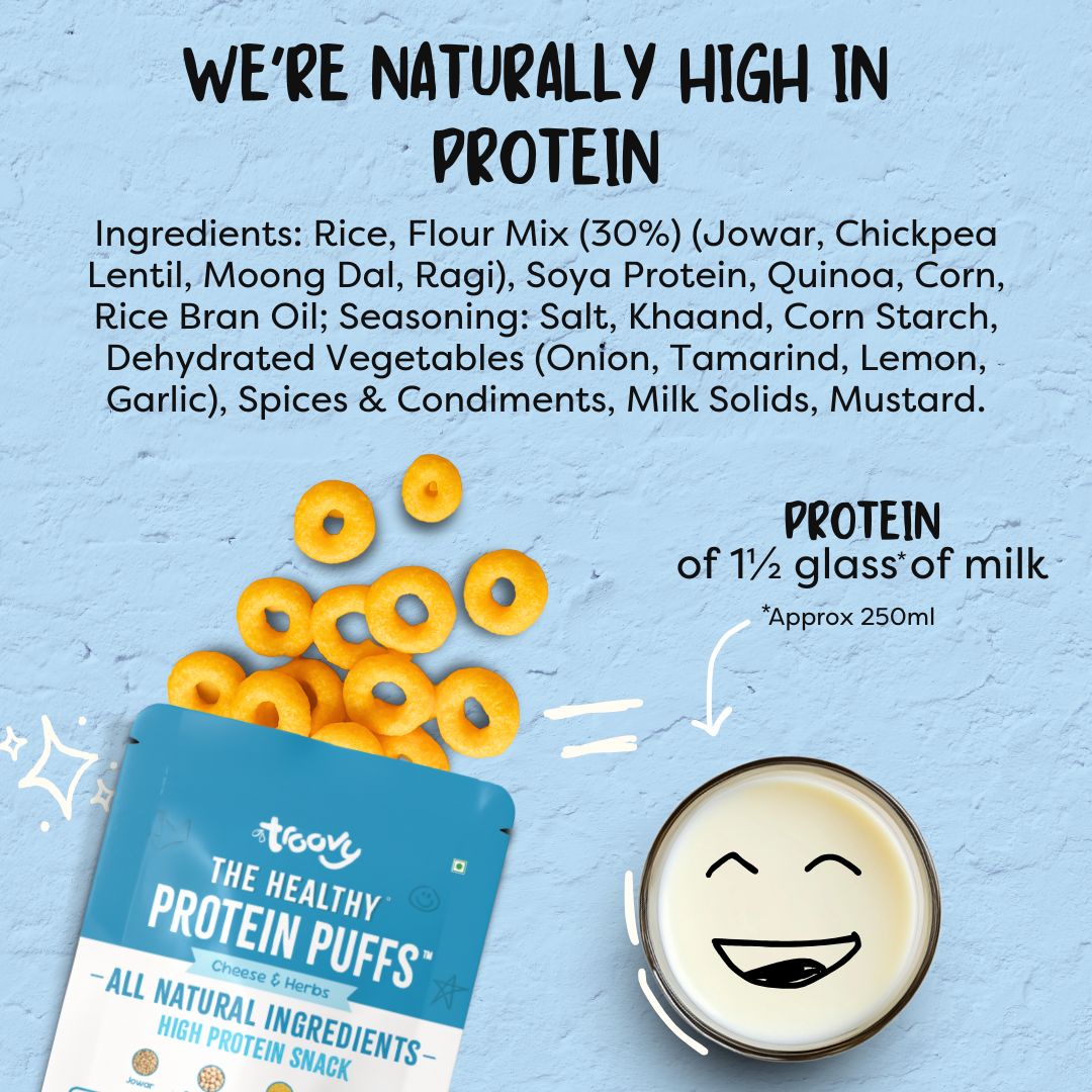 The Healthy High Protein Puffs- Cheese & Herbs (80gm)
