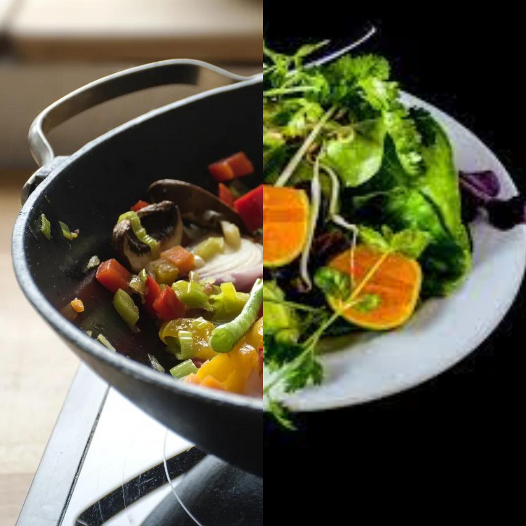 Salads vs Cooked Sabjis