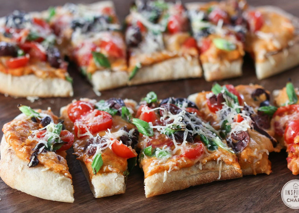 Mediterranean pizza flatbread