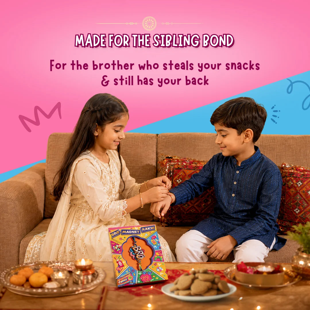 Troovy Rakhi Crunch Combo X Phool Bro Magnet Rakhi