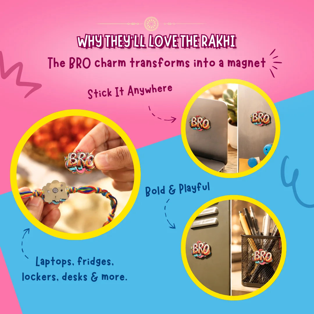 Troovy Rakhi Crunch Combo X Phool Bro Magnet Rakhi