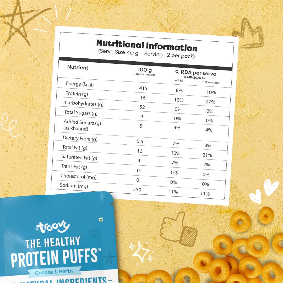 The Healthy High Protein Puffs- Cheese & Herbs (80gm)