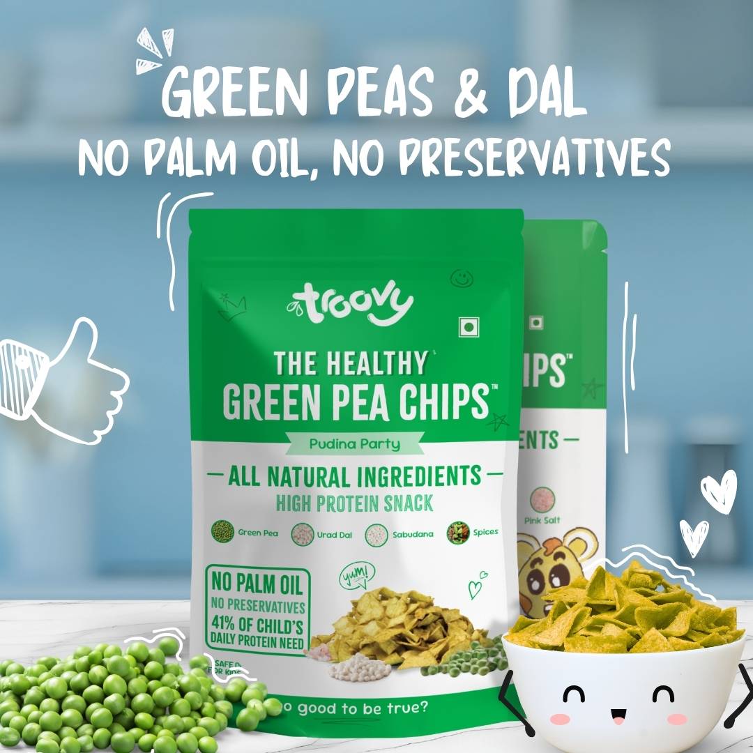 The Healthy High- Protein Green Pea Chips (Pudina Party) (60gm)