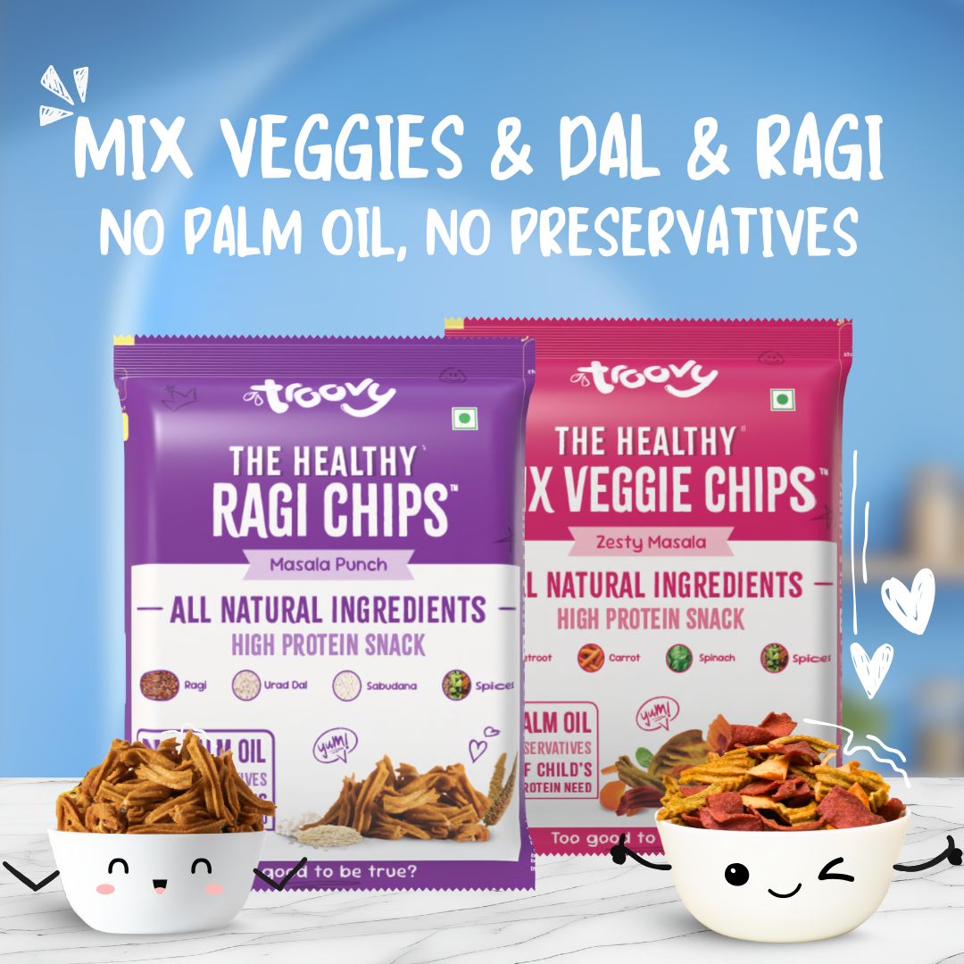 (Free) The Healthy Protein Chips- Rainbow of Real Veggies & Ragi Chips(40gm)